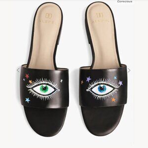 Alepel Hand Painted Stars and Eyes Slide Sandal